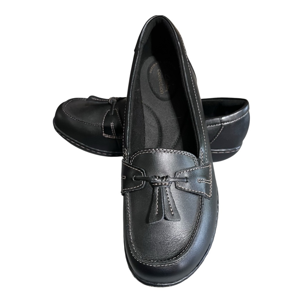 Clark’s Black Ashland Bubble Women Casual Slip On Loafer with Tassel New 9.5 XW
